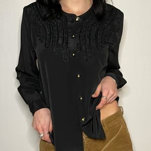 black vintage button down